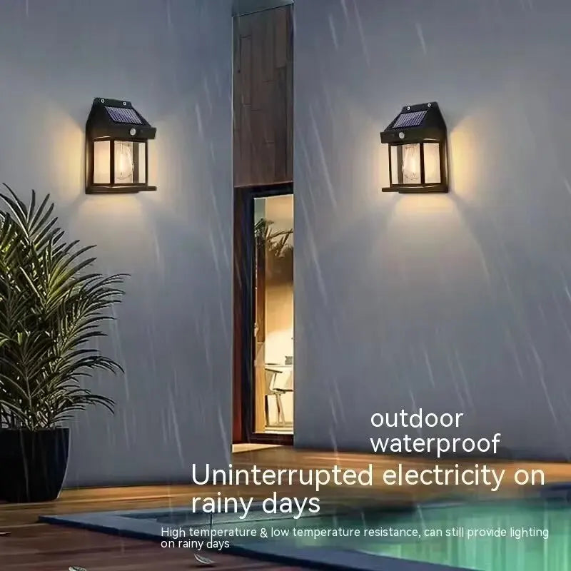 Lampada Solare da Parete per Esterni — LED Impermeabile, Zero Bolletta