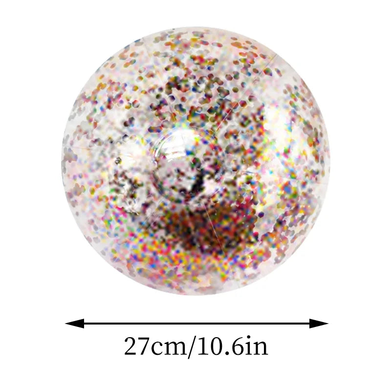 Palla da spiaggia gonfiabile con paillettes - 27 cm, colori vivaci