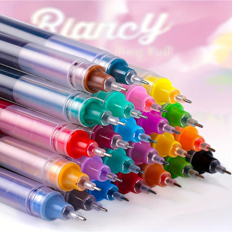 Penna rollerball a inchiostro liquido, asciugatura rapida, 12 colori, grande…