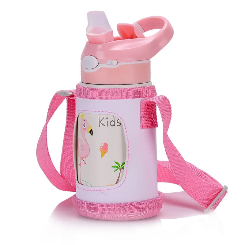 Borraccia termica 400 ml per bambini in acciaio inox 316 con cannuccia a becco