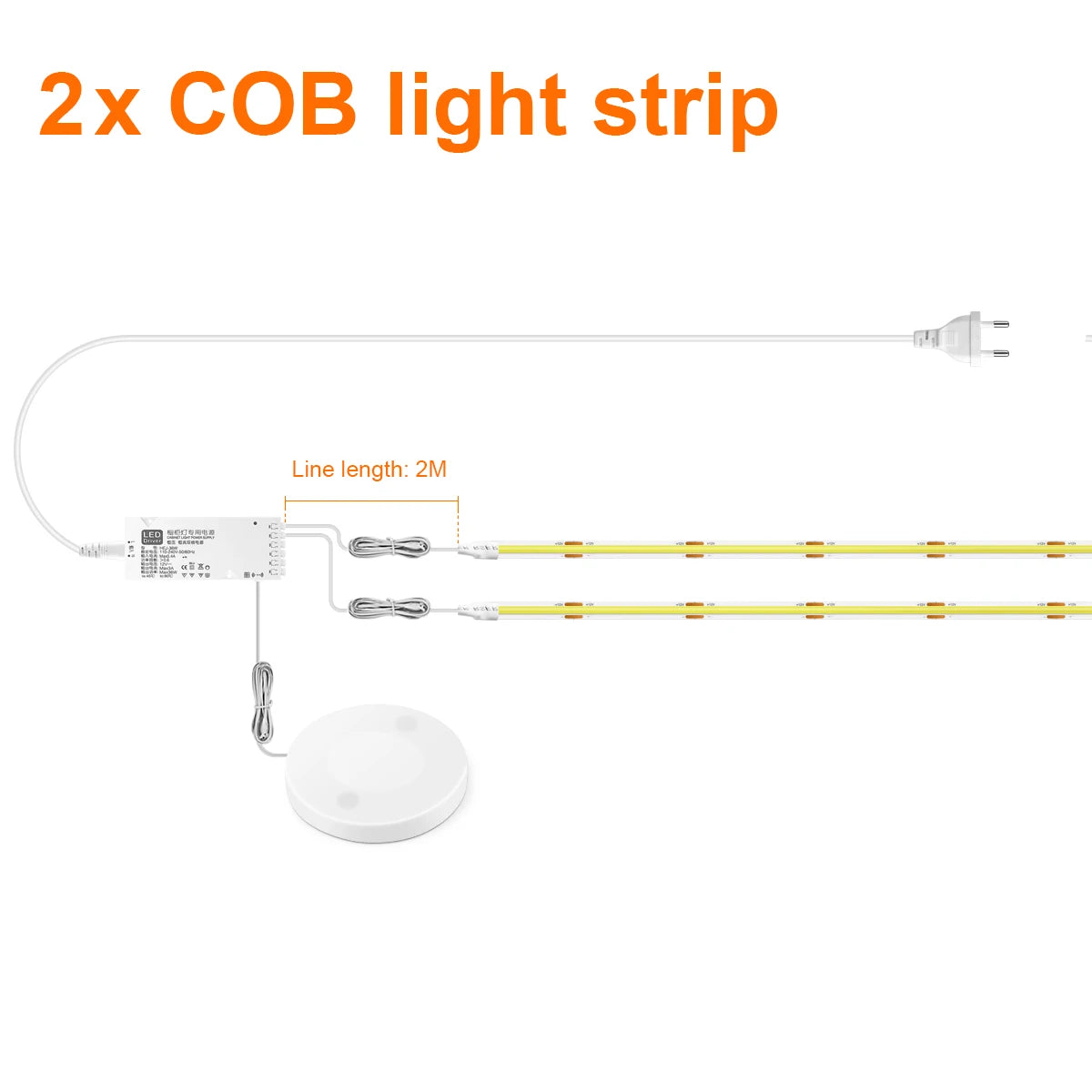 COB LED Strip Light (1‑6 pcs) – Under‑Cabinet, Display, Touch Dimmer, Bookcase, Wardrobe, Motion‑Sensor, Penet Wood Closet Lamp