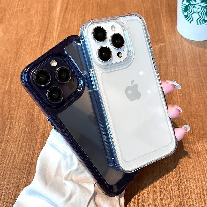 Luxury Silicone Transparent Shockproof Armo Case For iPhone 15 17 16 14 13 12 18 Pro Max 17 Air 16E Phone Clear Protection Cover