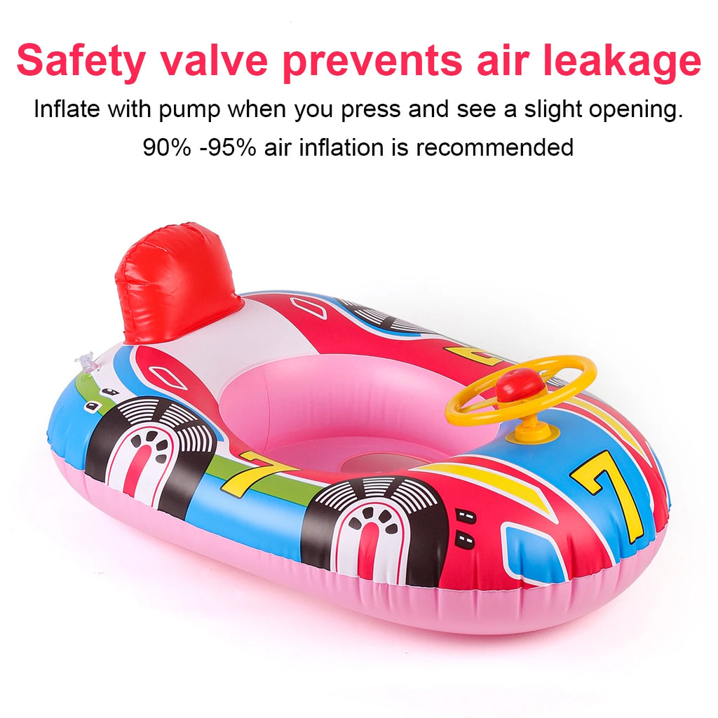 Gonfiabile a forma di auto per piscina con maniglie – Blu e Rosa