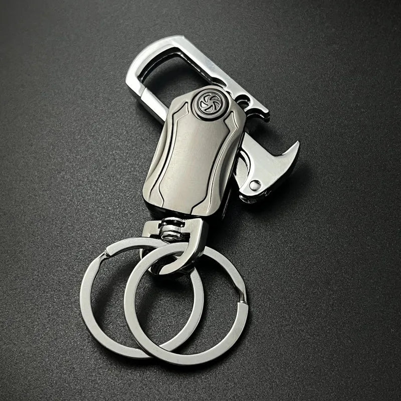 High Quality Simplicity Waist Hanging Creative Double Ring Metal Zinc Alloy Key Chain Men's Women's Keychain