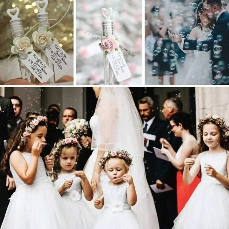 Bastoncini a Bolle a Forma di Cuore – Set da 10/20/30/50/100 per Matrimoni e…