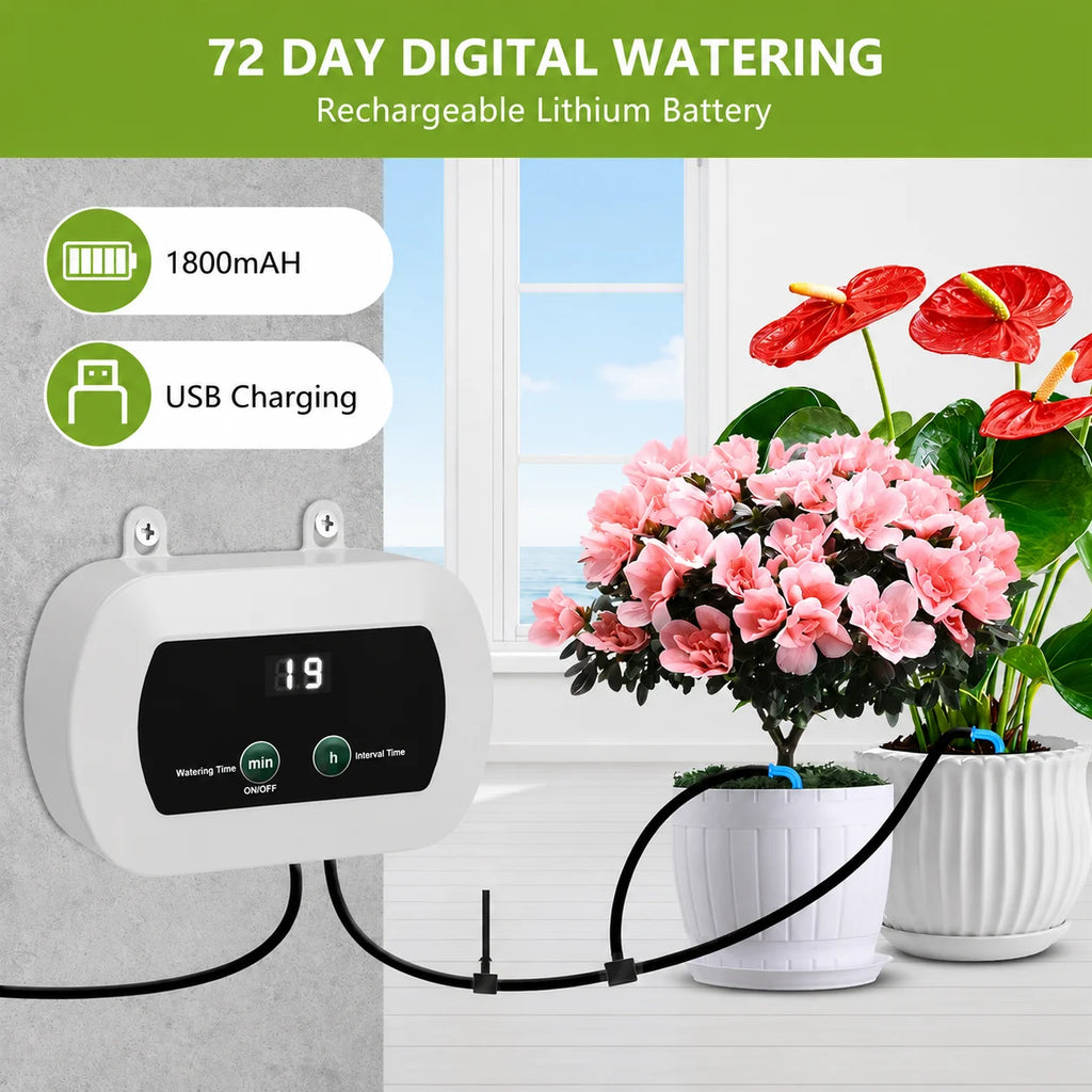 Controller di irrigazione con timer regolabile e batteria 1800 mAh, ricarica…