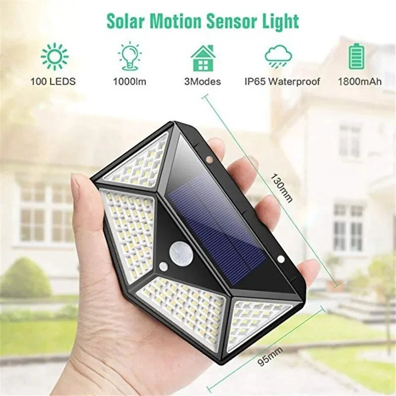 Lampada Solare da Giardino Multifunzionale con Sensore di Movimento IP65