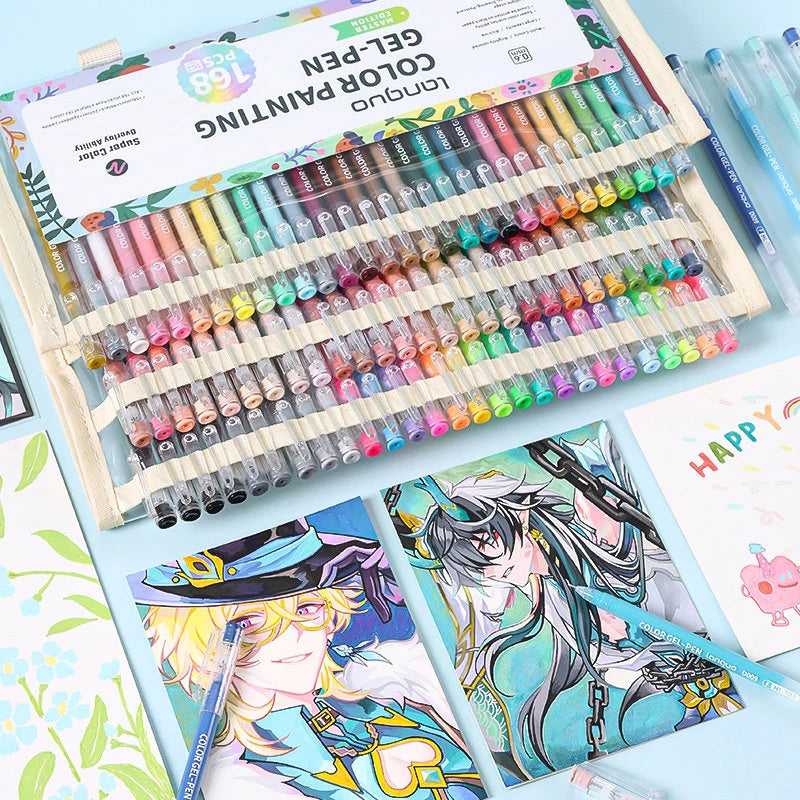 Set di penne gel colorate 45/162/207 - punta 0,6 mm per scrittura e disegno