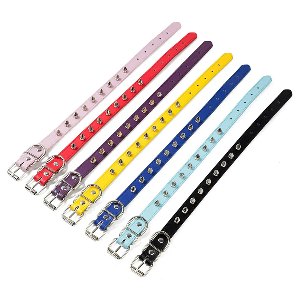 Collare con borchie in pelle PU per cani di piccola taglia – stile punk