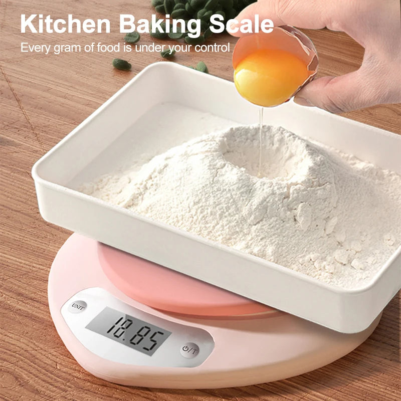 Bilancia da cucina digitale portatile a forma di cuore, rosa, precisione 1 g…