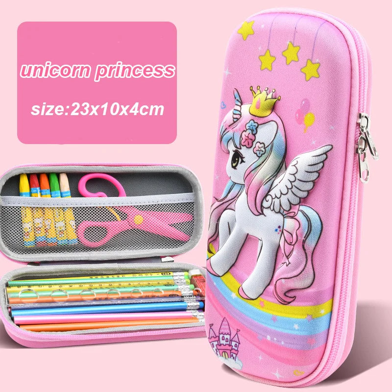 Astuccio 3D Kawaii in EVA, grande capacità, impermeabile, leggero per scuola