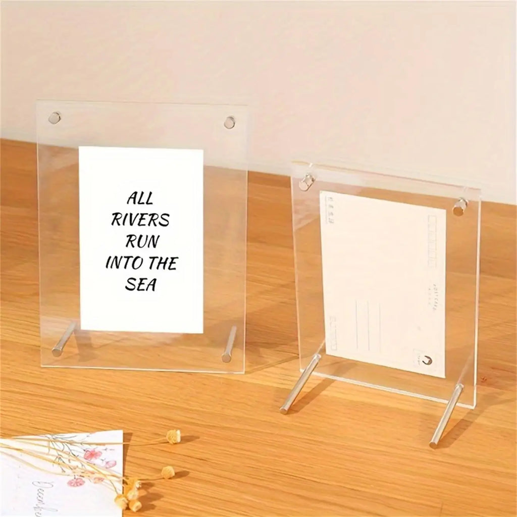 Transparent Picture Frame 6-Inch Wall-Mounted Ins Postcard Photo Frame Poster Display Stand 7-inch Acrylic Photo Frame Table