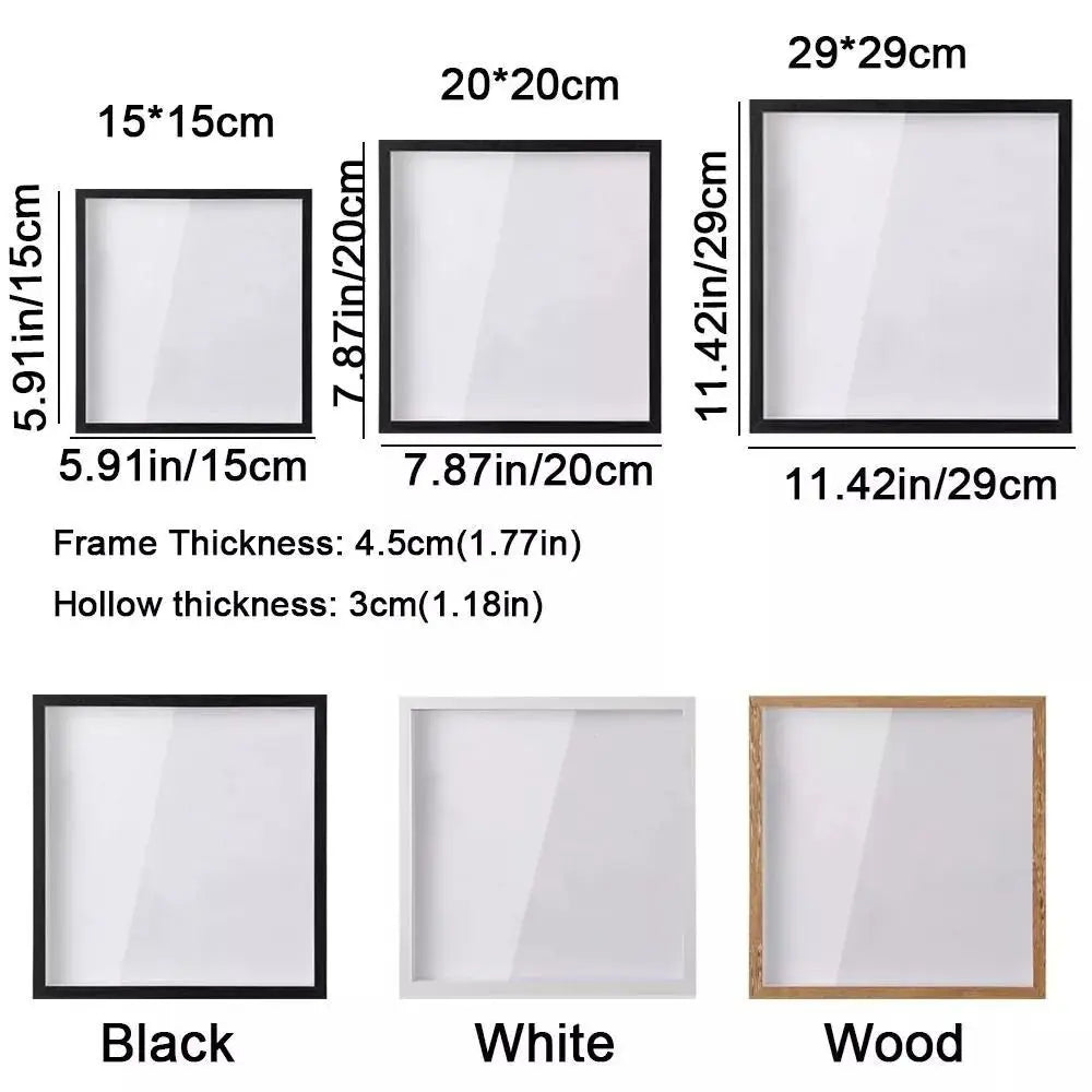 New Wall Mounted Travel Shadow Box Top Loading Transparent Ticket Shadow Box Square Simple Photo Frame Home Decor