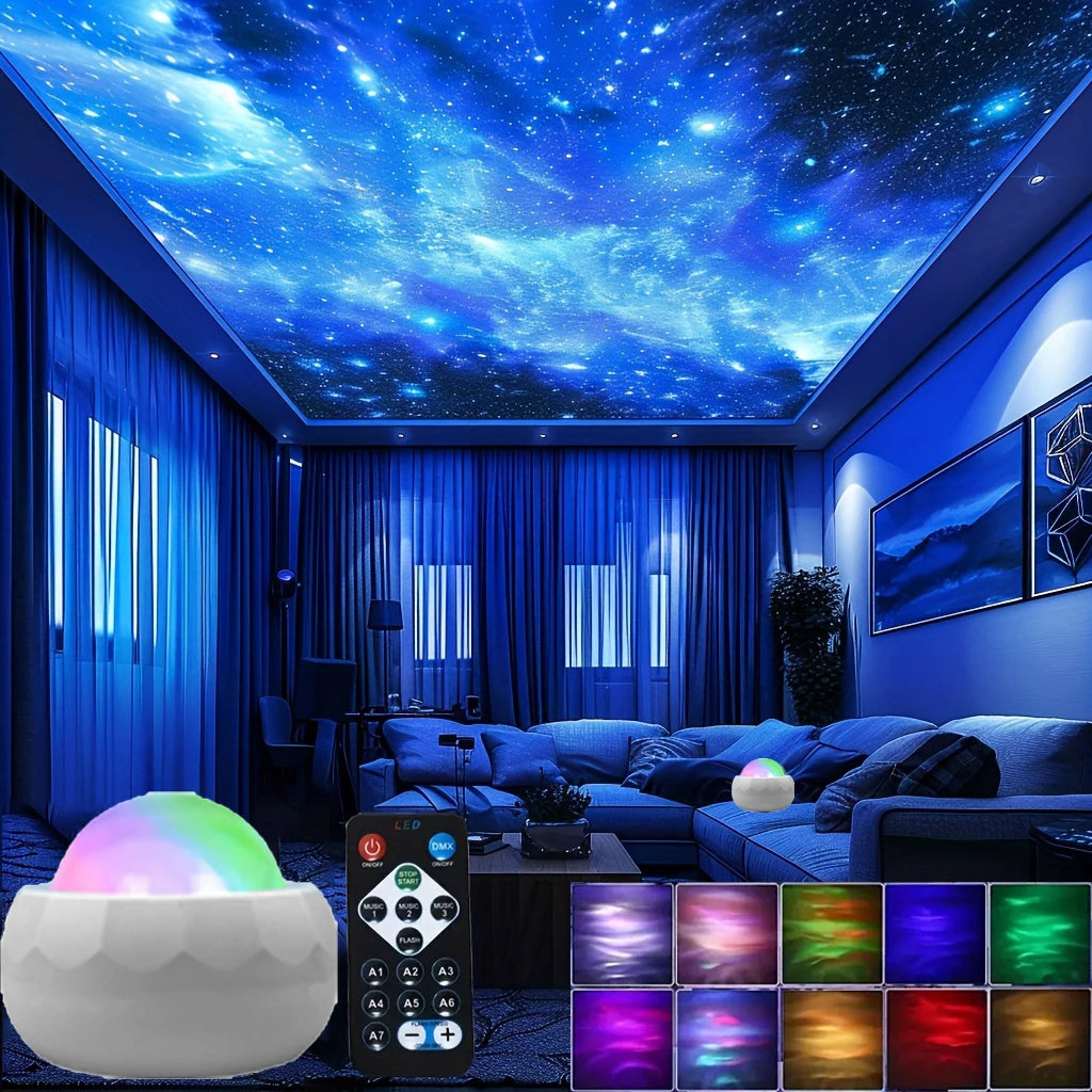 Proiettore LED Aurora – Luce Notturna RGB 7 modalità, telecomando, rotazione…