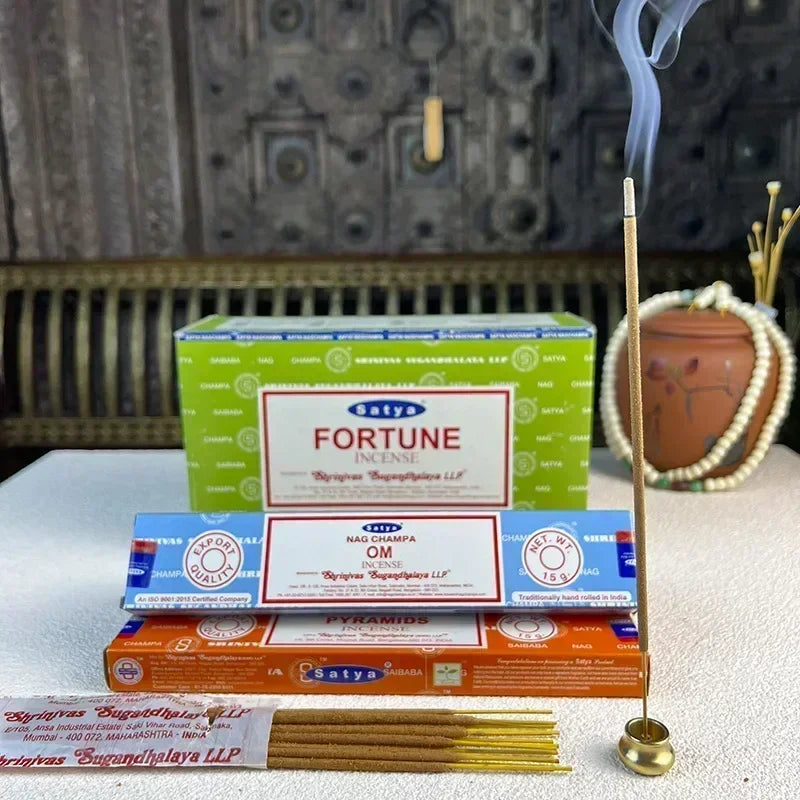 6/12boxes Satya White Sage Incense Sticks Home Fragrance NAGCHAMPA Sticks OUDH PALO SANTO Mix Incense YOGIC MEDITATION Aroma