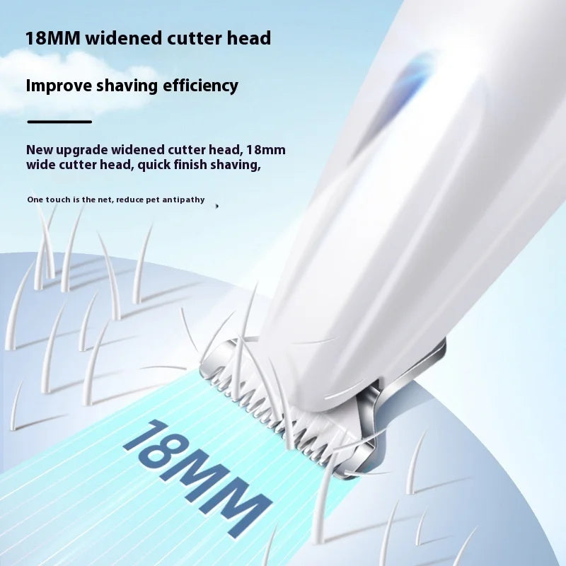 Trimmer per zampe canine LED, lama inox 18 mm, impermeabile e silenzioso