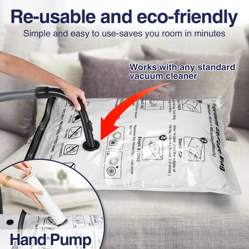5 sacchetti sottovuoto compressori per coperte, biancheria e vestiti
