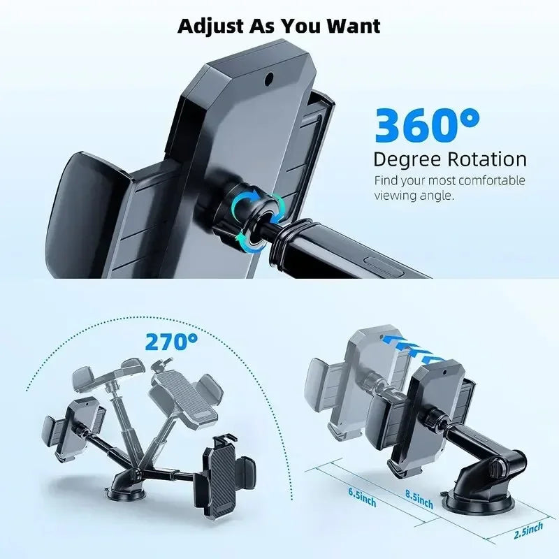 Supporto cellulare auto 360° rotante con ventosa per parabrezza e ventola