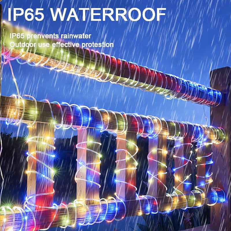 Filo LED Solare da Giardino, impermeabile, 32 m/22 m/12 m/7 m – luce natalizia