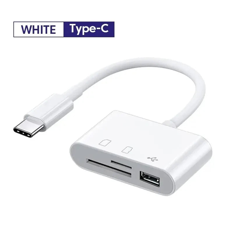Hub USB‑C 3 in 1 con lettore TF/SD e porte USB‑A