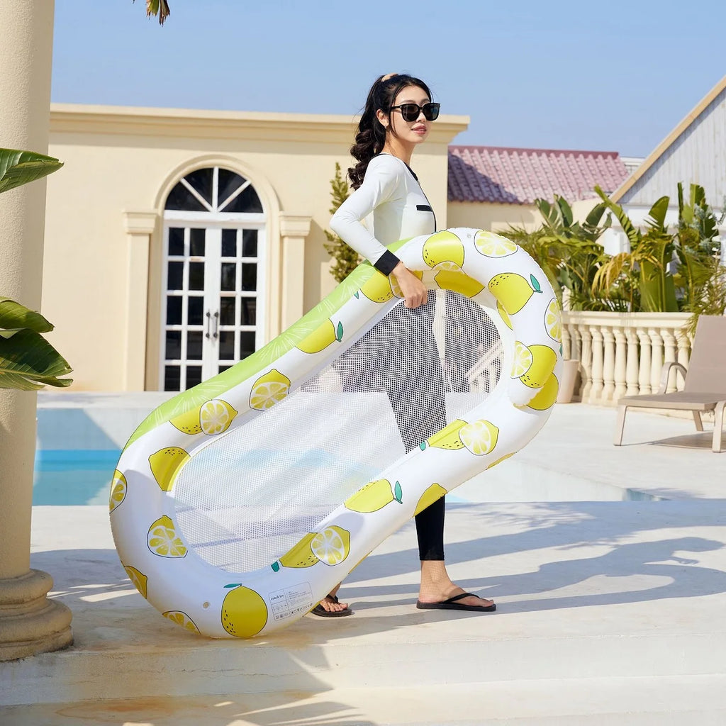 Rooxin Inflatable Water Hammock Floats Bed Swim Ring Tube Swimming Pool Mattresses Sleeping Bed Beach Lounger Chair