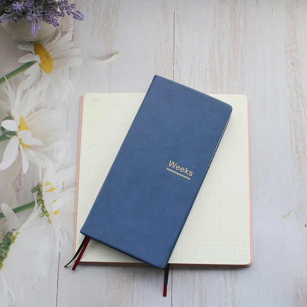 Fromthenon PU Leather Weekly Plan Travelers Notebook Journal Planner Weeks Cover Student Office Stationery Supplies