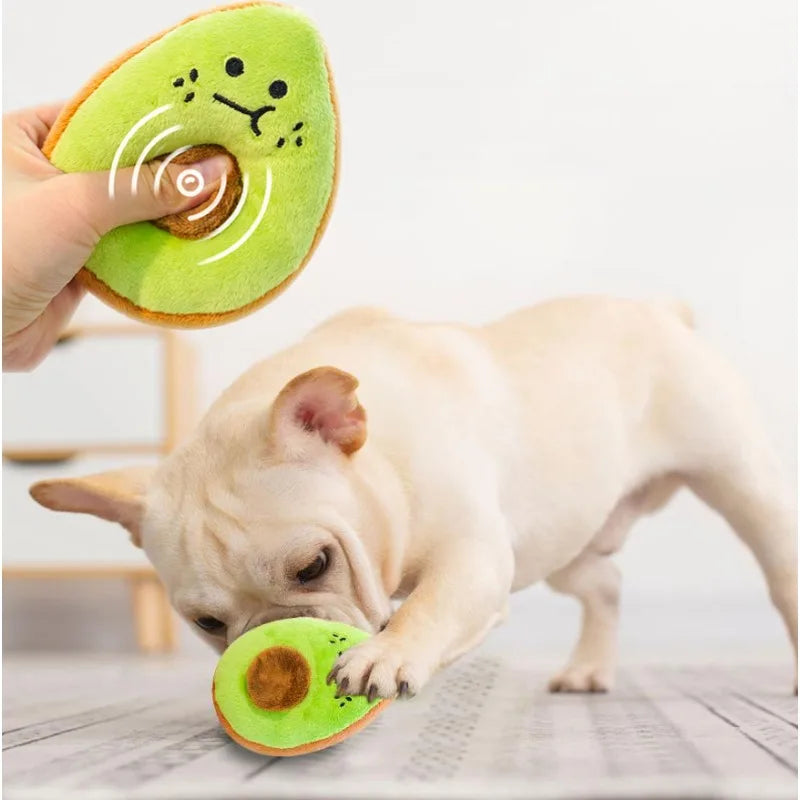 Giocattolo in peluche avocado/kiwi per cani e gatti, masticabile, resistente e…
