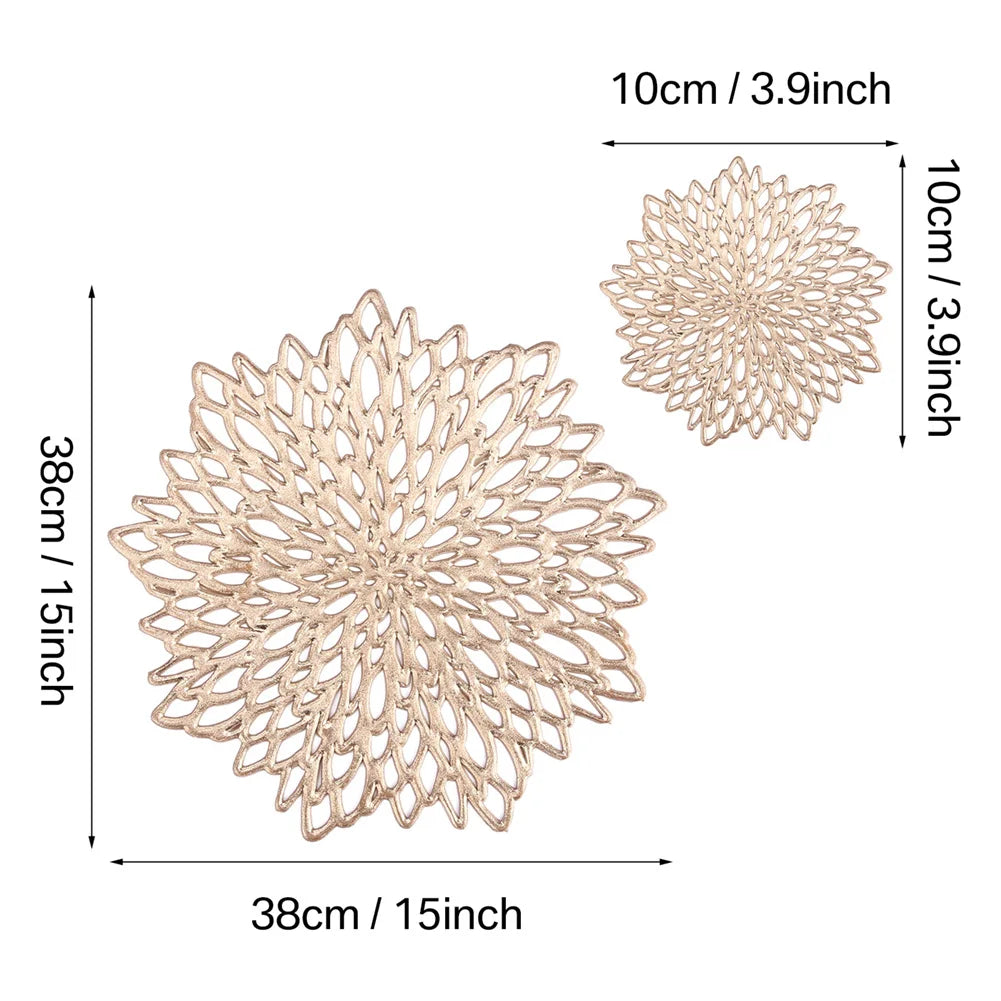 vinyl hollow-out coaster – irregular flower design for kitchen, wedding, holiday decor