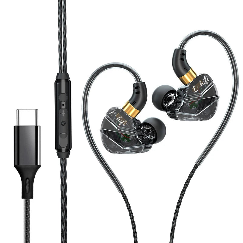 Cuffie In-Ear con Connettore Type‑C, Bass Potente e Controllo Volume