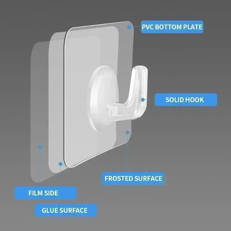 Ganci Autoadesivi Trasparenti da 5 a 40 Pezzi per Parete e Porta – Supporto…