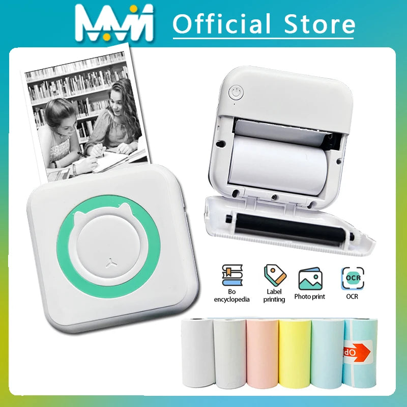 Stampante termica portatile Mini 203dpi Bluetooth per foto, etichette e memo