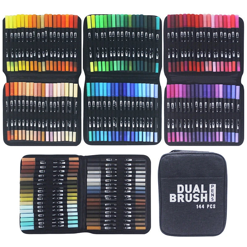 Set di pennarelli artistici a doppia punta 120 colori per calligrafia e…