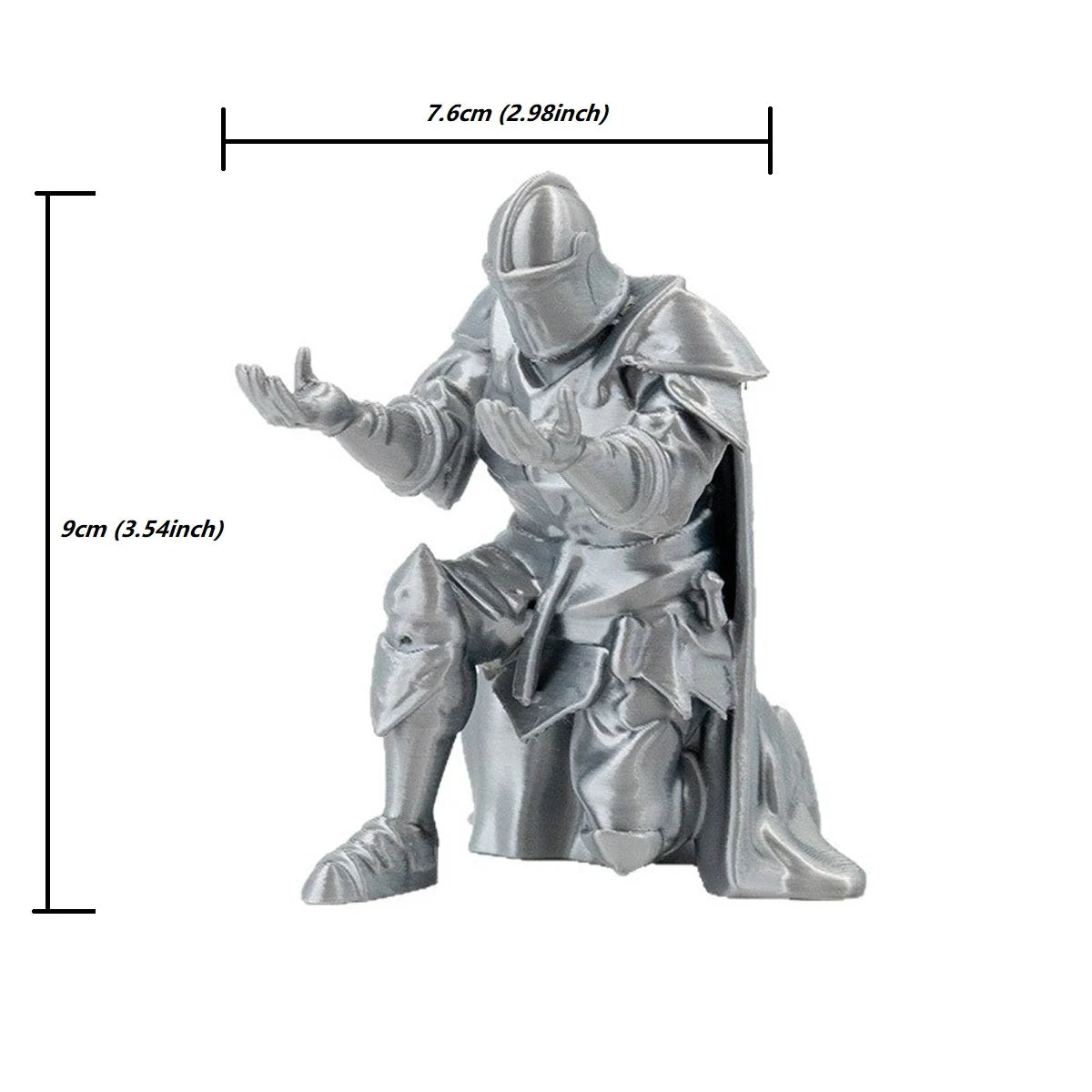 3D Printed Medieval Knight Pen Holder Black Silver Warrior Statue Desk Organizer Creative Office Desktop Decor Stationery Gift