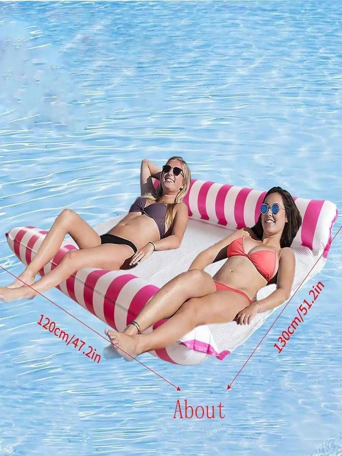 Amaca Gonfiabile Doppia per Nuoto – Flotatore Pieghevole per Piscina e Spiaggia