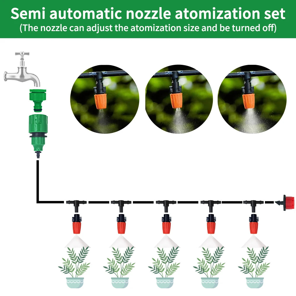 Kit Irrigazione Automatico a Nebulazione 5‑20 m con Tubi PE 4/7 mm