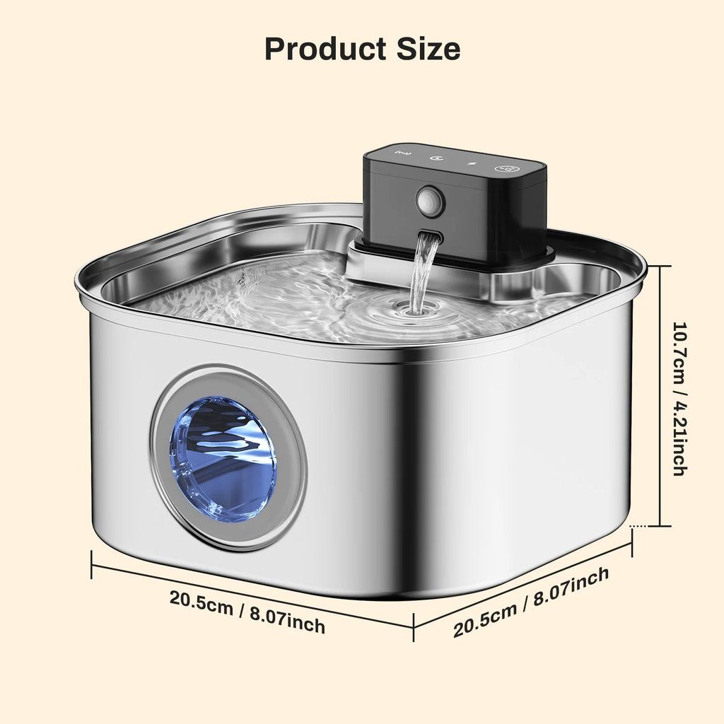 Fontanella per gatti 3,2 L in acciaio inox con batteria 4000 mAh e sensore…