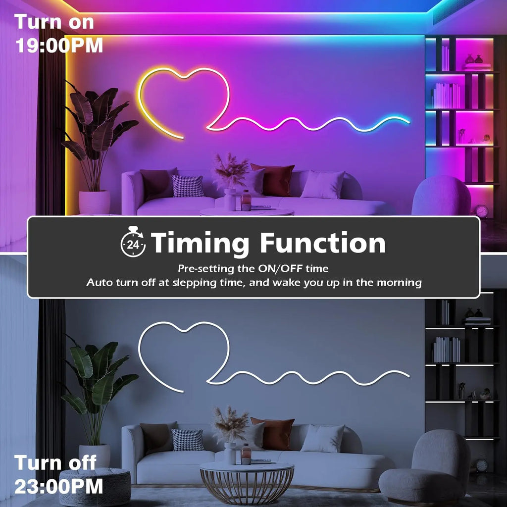 Striscia LED Neon RGB flessibile 24V con telecomando e app – IP65 waterproof