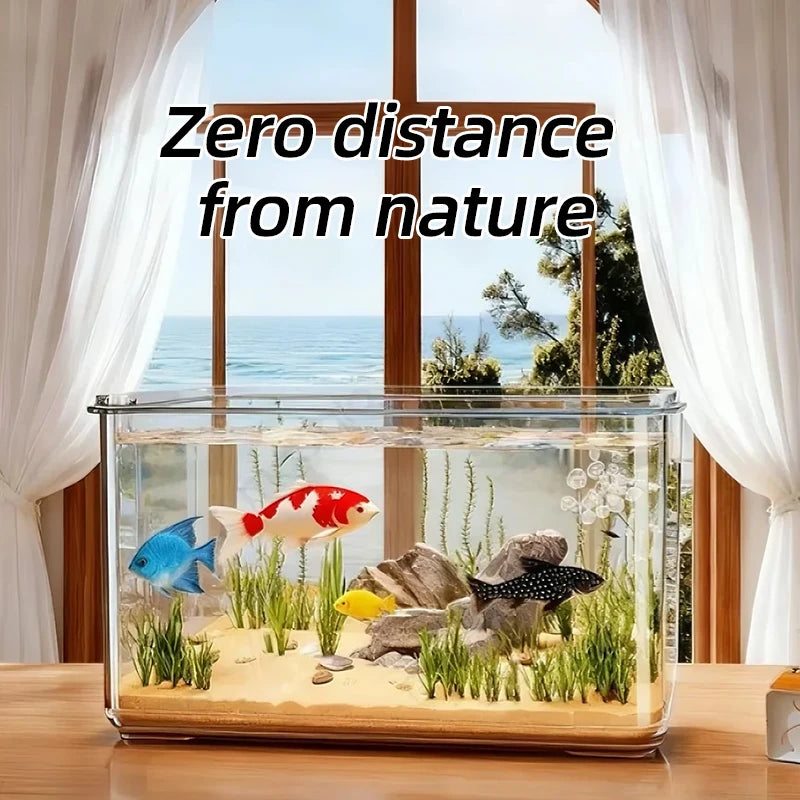 Aquarium transparent créatif de bureau pour décoration de maison ou de bureau, rectangulaire (cuve nue, aucun décor ni pierre inclus)