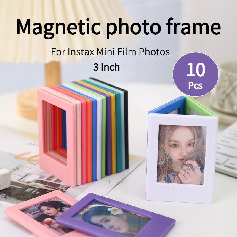 10Pcs Set Instax Mini Magnetic Photo Frame | Fridge Magnet Card Holder Creative Ins Style Kawaii Fix 3 Inch Instant Film Picture