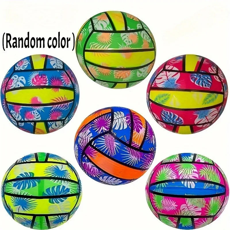 Palline da Spiaggia Gonfiabili 4 pezzi con Stampa Foglia Tropicale – Gioco…