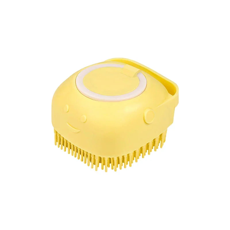 Spazzola Bagno Silicone per Cani e Gatti con Distributore Shampoo