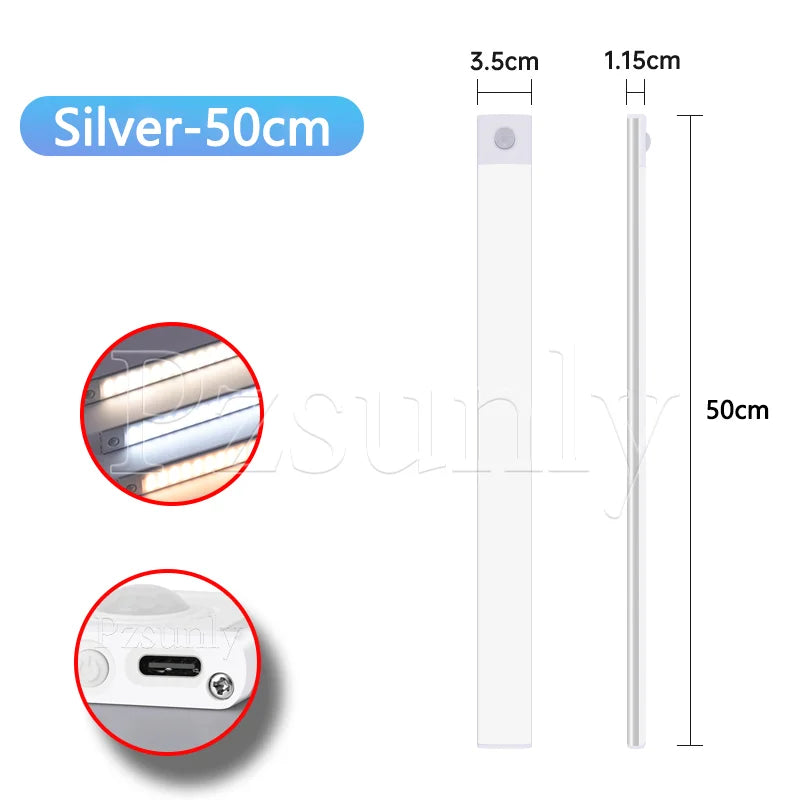 LED Bar Light con sensore di movimento ricaricabile USB – 30/40/50 cm