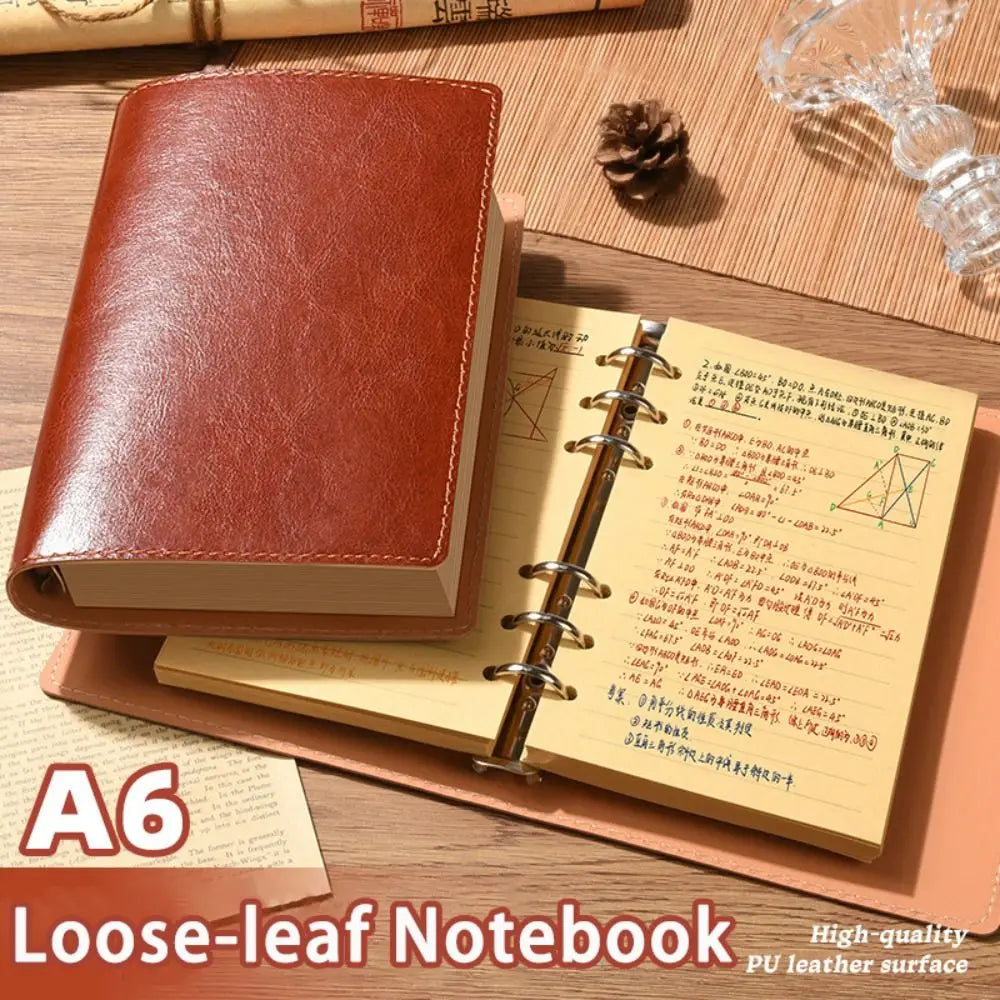 Vintage A5/A6 Notebook Loose-leaf PU Leather Diary Book Detachable Shell Binder Notepad Gift