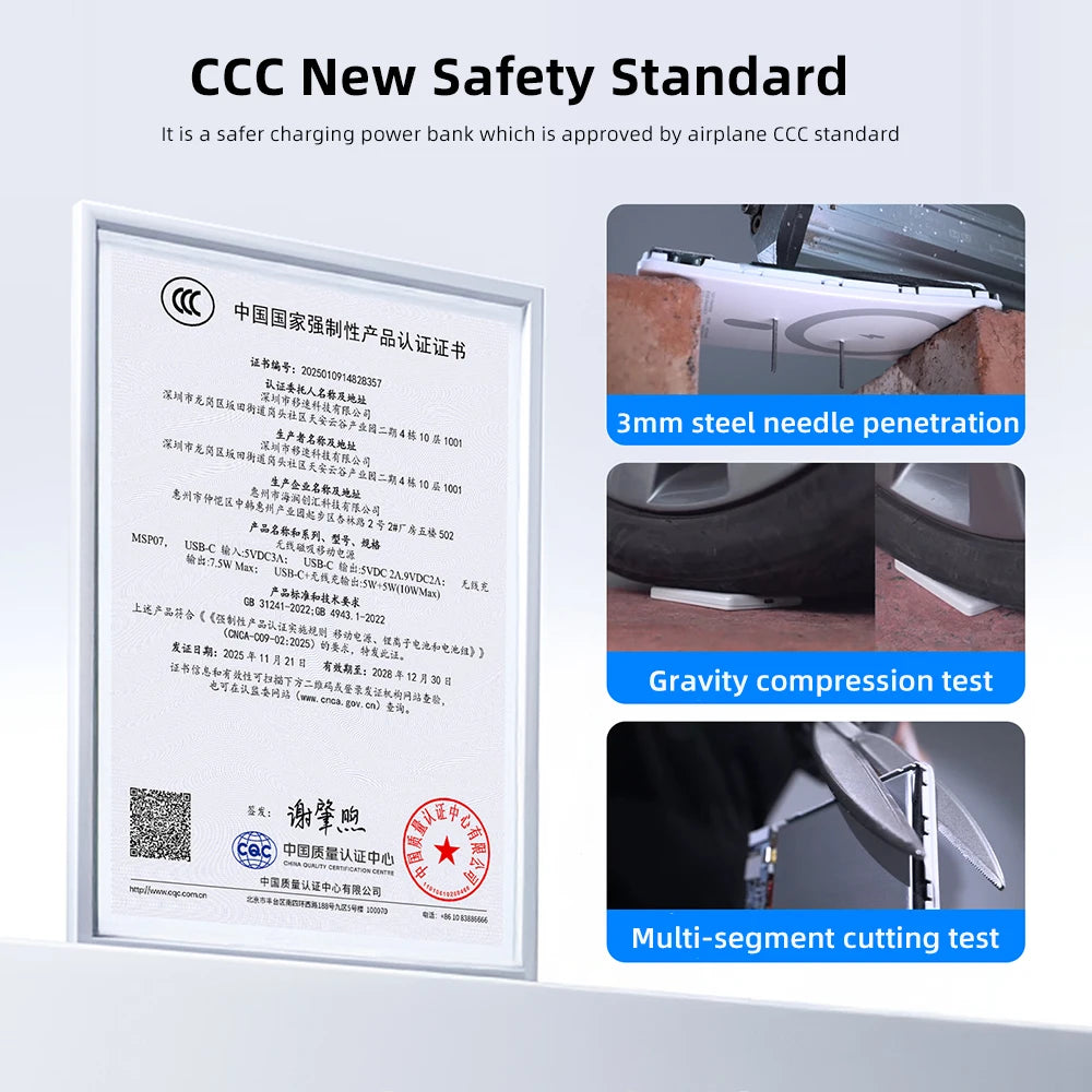 【CCC】MOVESPEED P07 Semi-Solid-State Battery Power Bank 10000mAh 5000mAh Magnetic Wireless Charge Powerbank for iPhone 17 16 15