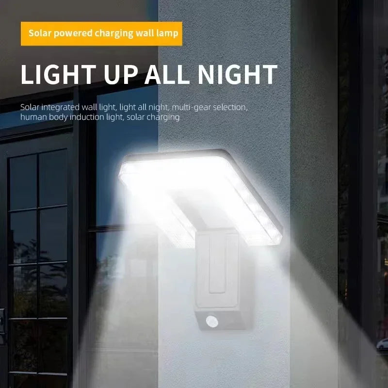 Lampada da parete solare LED pieghevole 120°, impermeabile con sensore di…