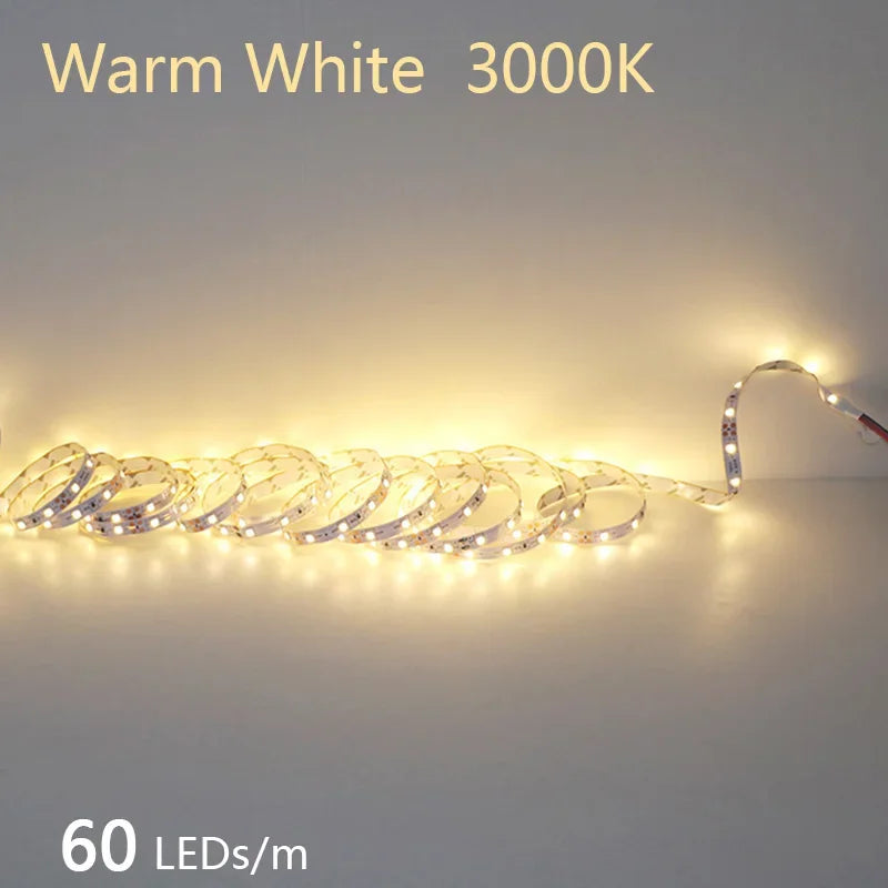12V 24V LED Strip 2835 120LEDs/m Home Lamp Strip Pink Red Ice Blue Green Golden Yellow Orange Flexible Waterproof Soft Lamp Bar