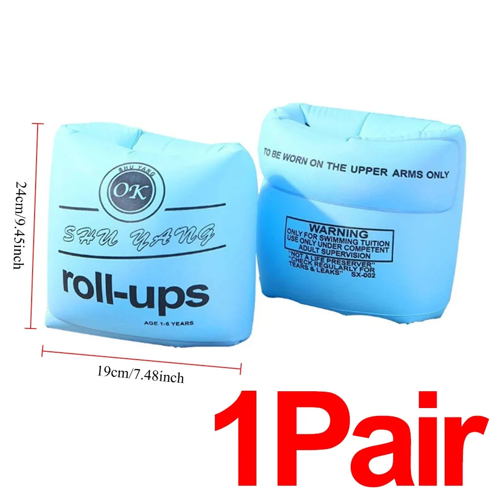 Adult Kids Universal Inflatable Armbands Arm Swimming Rings Double Air Bag Arm Float Rings Pool Floaters Swim Arm Rings