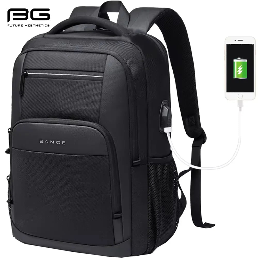 Sac à dos décontracté unisexe avec port USB, poches multiples et design patchwork