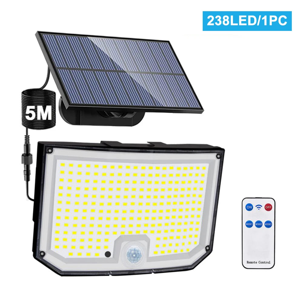 Lampada da Giardino Solare a LED con Sensore di Movimento IP65 – 400 LED, 5 m