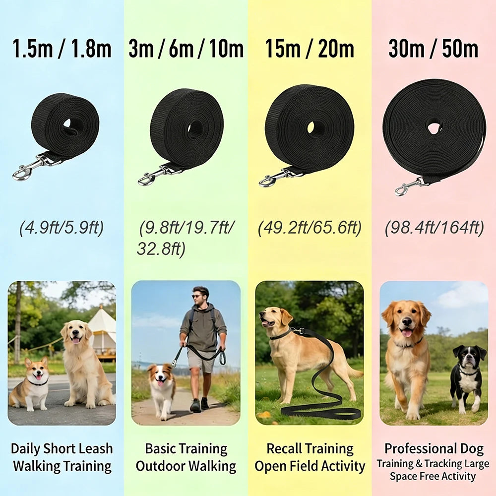 Guinzaglio in Nylon per Cani e Gatti – 1,5‑50 m, Resistente e Lungo per…